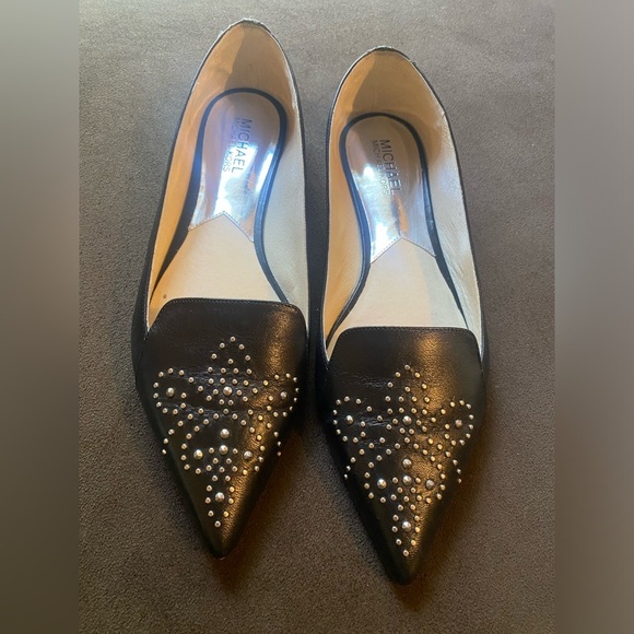 Michael Kors Black Flats with Silver Accents - Picture 2 of 7